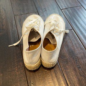 NWOT Anthropologie Leather Espadrille Sneakers - Made in Spain - Brand New